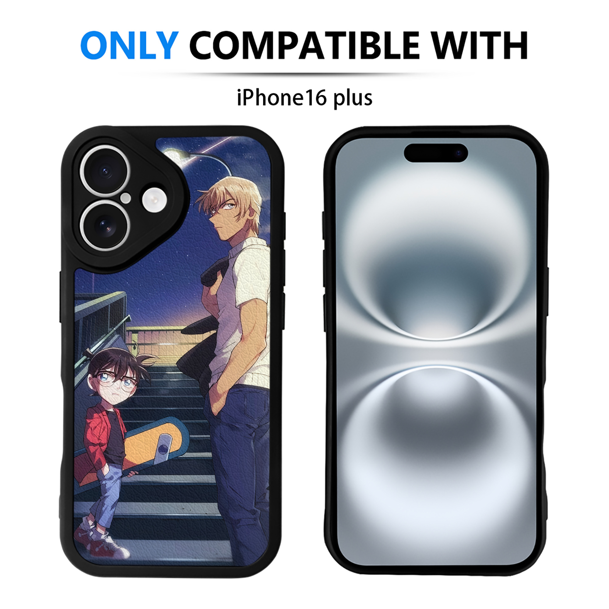 （画像用） 名探偵コナン Detective Conan 【iPhone 16シリーズ対応】シリコンスマホケース（レザー調） 材質：シリコン